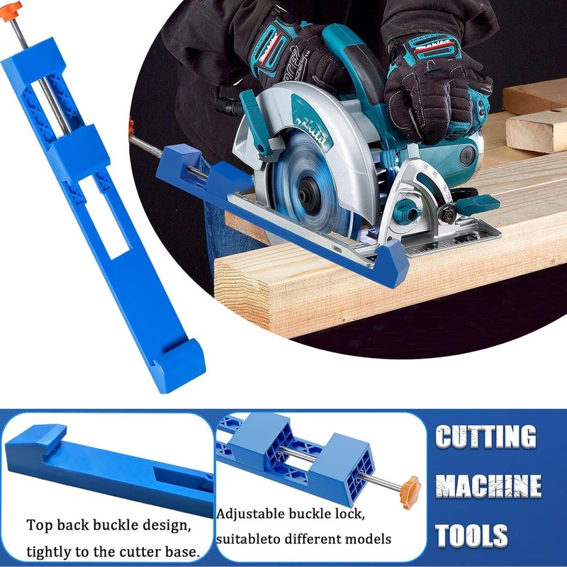 COMATIP Adjustable Cutting Machine Base Guide, New Electric Circular Saw Milling Positioning Clamp, Circular Saw Milling Clamp Precision Wood Cutting Guide for Precision Cutting and Milling Tasks (Blue) - Image 3